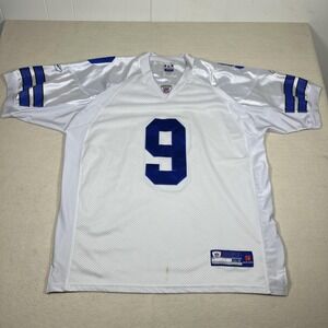 Dallas Cowboys Jersey Mens 54‎ White Blue NFL Football Tony Romo Reebok Stitched